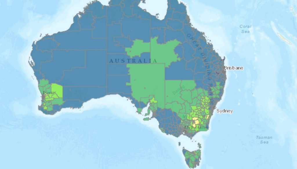 Map of Radon Inspections Melbourne
